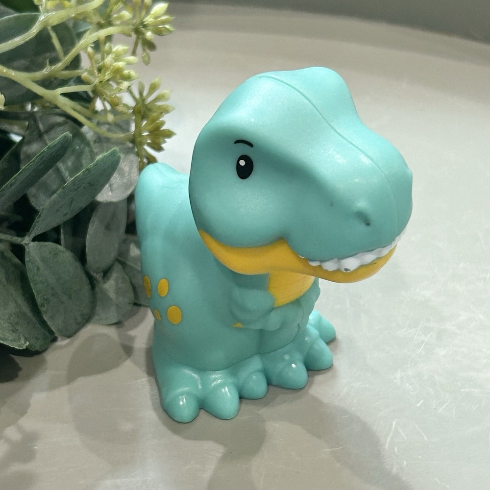 Fisher Price Little People Friendly Dinosaur Teal And Yellow T Rex 2024